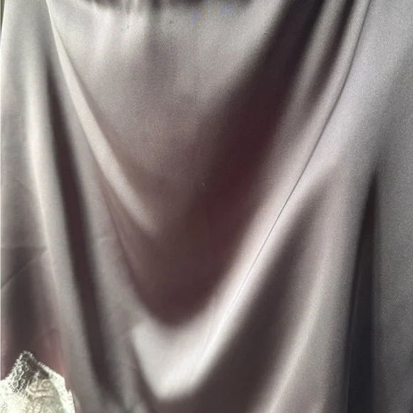 Satin Effect Lace Top, Brown/Taupe, Zara, M, NWT - Picture 7 of 8